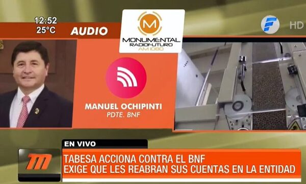 Tabesa quiere reabrir cuenta en el BNF | Telefuturo