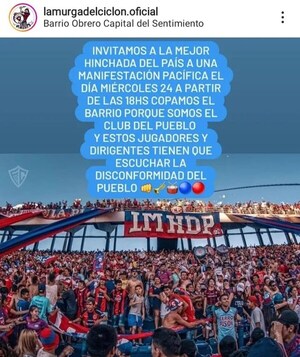Barras de Cerro Porteño anuncian nuevas movilizaciones | 1000 Noticias