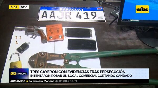 Tres cayeron con evidencias tras persecución - ABC Noticias - ABC Color