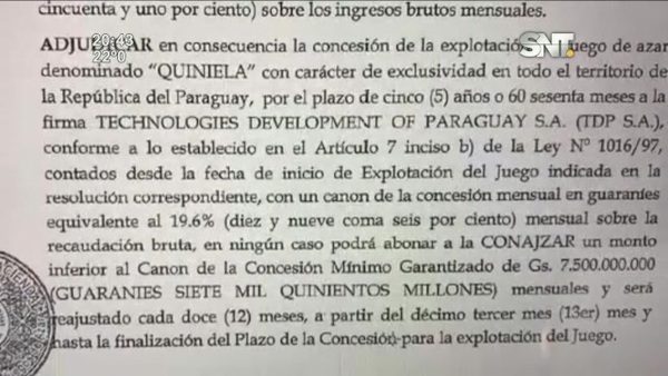 Oscuro manejo en Juegos de azar - SNT