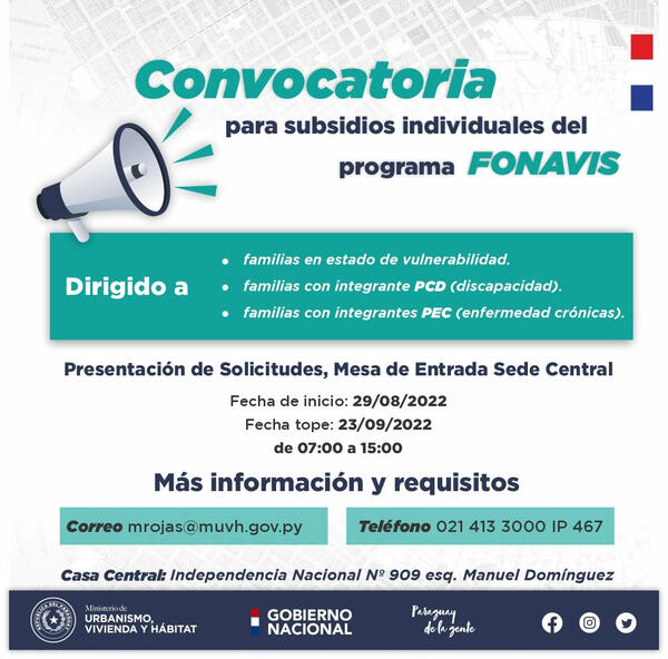 MUVH abre postulación a subsidio dirigido a familias con integrantes con discapacidad o enfermedad crónica - .::Agencia IP::.