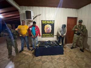 Senad capturó a tres sicarios con potentes armas de fuego en Cerro Corá, Amambay - .::Agencia IP::.