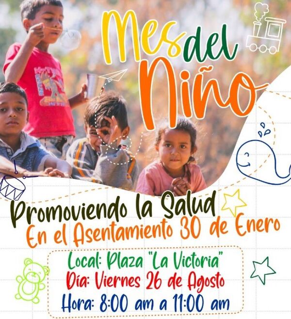 La XIII Región Sanitaria Llevará asistencia médica a niños del Asentamiento 30 de Enero de Pedro Juan