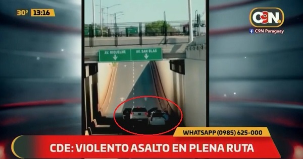 Ejecutan asalto en pleno Multiviaducto de Ciudad del Este