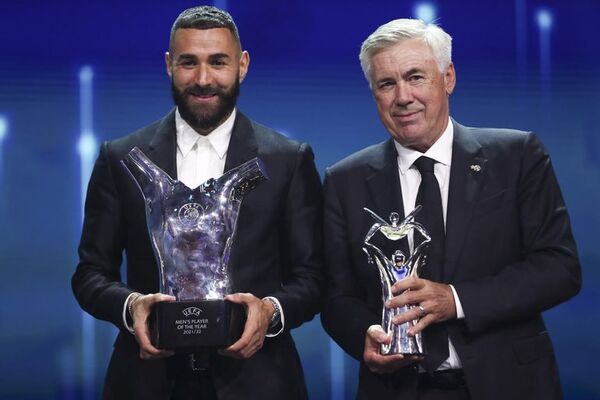 Benzema y Ancelotti, mejor jugador y mejor DT del año de la UEFA - Fútbol - ABC Color