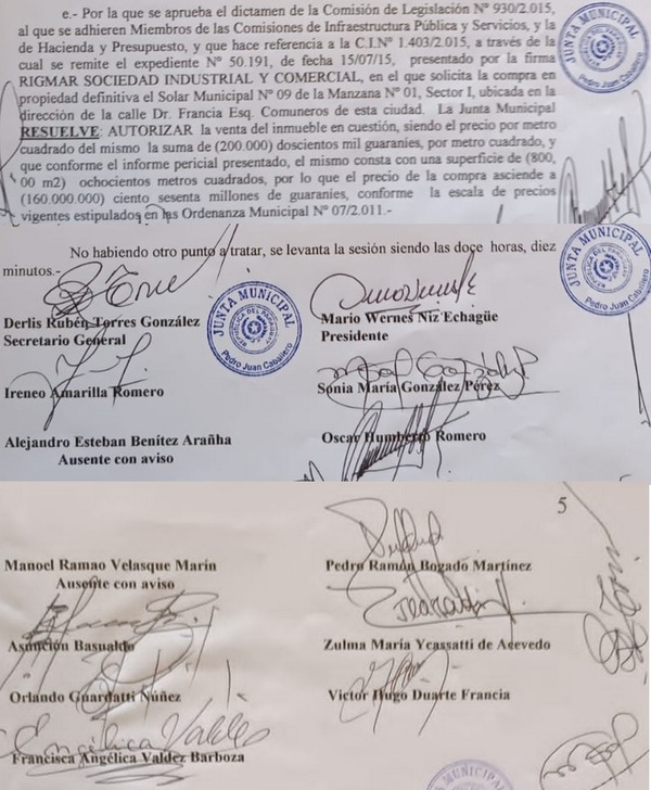 Venta irregular de solares municipales fue aprobada por el pleno de la Junta Municipal Año 2015 - Radio Imperio