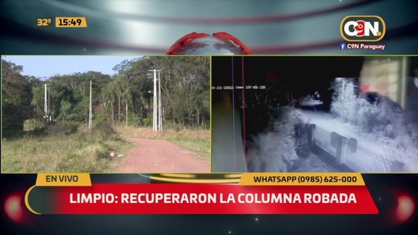 Recuperaron columna robada en Limpio - C9N