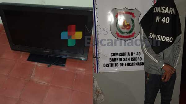 Hurtó la tele de su mamá y joven quedó tras las rejas en el B° San Isidro de Encarnación