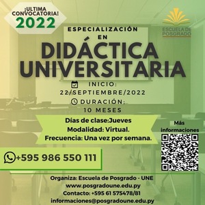 Nueva convocatoria para Especialización en Didáctica Universitaria en la UNE