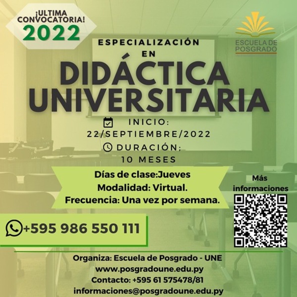 Nueva convocatoria para Especialización en Didáctica Universitaria en la UNE