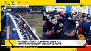 Transportistas bloquean cabecera del Puente de la Amistad - ABC Noticias - ABC Color
