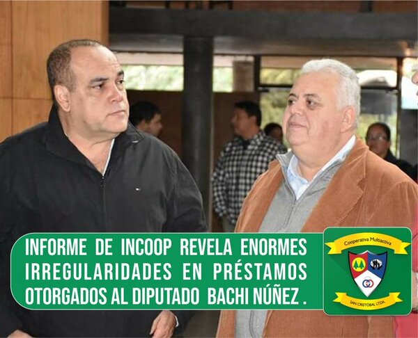 ¡No pagó ninguna cuota! «Bachi» debe G. 1.600 millones en la Cooperativa San Cristóbal, según Loblein