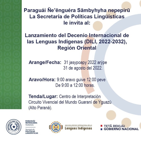 Presentarán programa de Decenio de Lenguas Indígenas en el municipio de Yguazú - .::Agencia IP::.