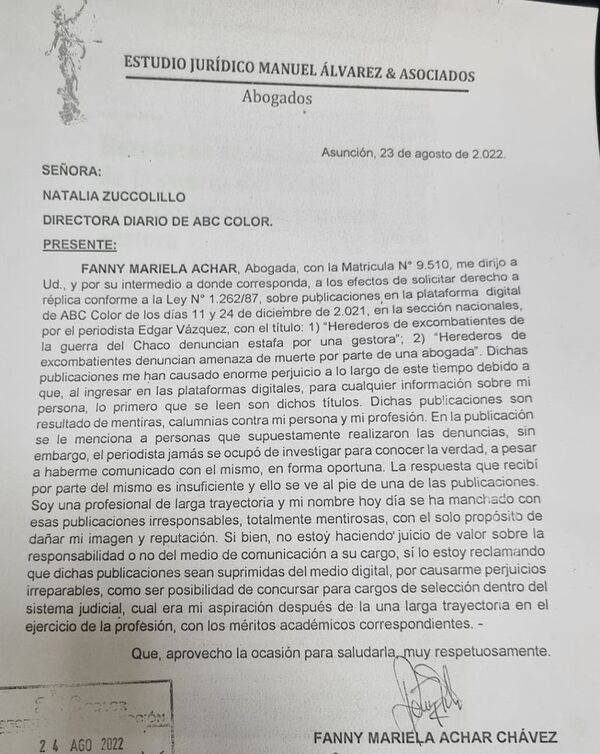Carta a la directora - Cartas a la directora - ABC Color