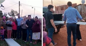 Zulma Ycassatti y Diputado Acevedo asisten a damnificados por vendaval