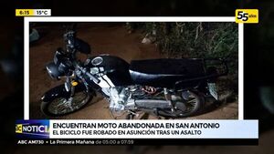 Encuentran moto abandonada en San Antonio  - ABC Noticias - ABC Color