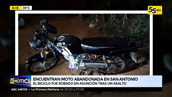 Encuentran moto abandonada en San Antonio - ABC Noticias - ABC Color