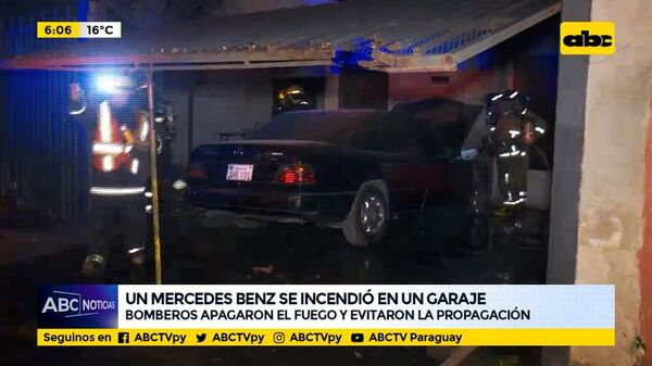 Un Mercedes Benz se incendió en un garaje - ABC Noticias - ABC Color