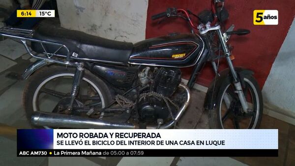 Moto robada recuperada y detenido el autor - ABC Noticias - ABC Color