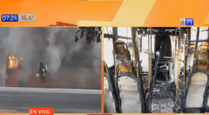 Controlan incendio de bus en Asunción - Paraguaype.com