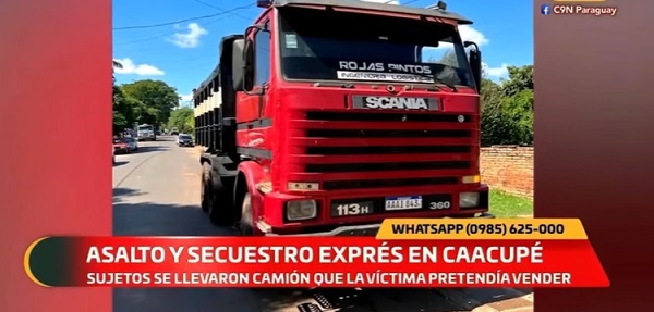 Delincuentes se llevan un camión tras asaltar y secuestrar al conductor