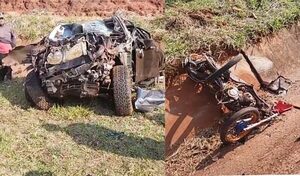 Pareja de motociclistas mueren tras ser embestidos por una camioneta en Caaguazú - Noticiero Paraguay