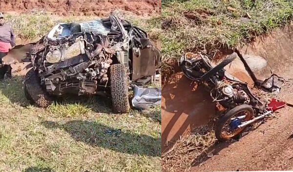 Pareja de motociclistas mueren tras ser embestidos por una camioneta en Caaguazú - Noticiero Paraguay