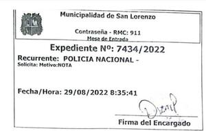 Triángulo de bares: la nota que envió la Policía Nacional al intendente Felipe Salomón - San Lorenzo Hoy
