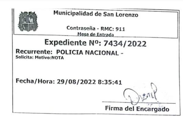 Triángulo de bares: la nota que envió la Policía Nacional al intendente Felipe Salomón - San Lorenzo Hoy