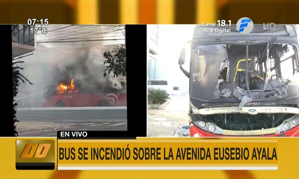 Bus se incendió sobre la avenida Eusebio Ayala - Paraguaype.com