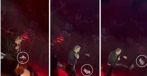 Crónica / Alejandro Fernández reventó a patadas un peluche que le tiró su fan