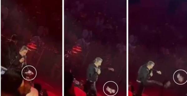 Crónica / Alejandro Fernández reventó a patadas un peluche que le tiró su fan
