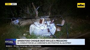 Aparatoso choque dejó sin luz a Peguajho - ABC Noticias - ABC Color