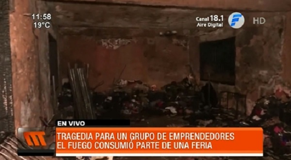 Incendio consume artículos de feria en seccional de Ñemby