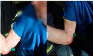 Karai quedó incrustado entre sus rejas y fue auxiliado por Bomberos