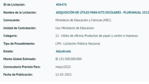 Educación adquiere útiles escolares por US$ 19 millones - El Independiente