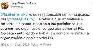 La Nación / Fuerte puja interna por ser el portavoz del Frente Guasú se refleja en redes sociales
