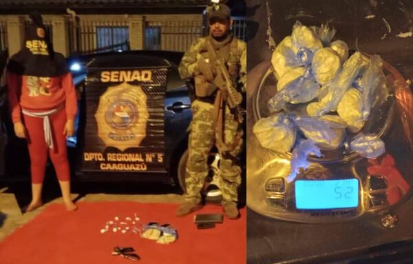 Detienen a una joven por traficar crack y cocaína en Coronel Oviedo - Noticiero Paraguay