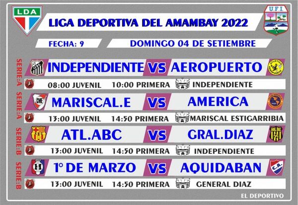 Atrayentes partidos por la fecha 9 del Campeonato casero