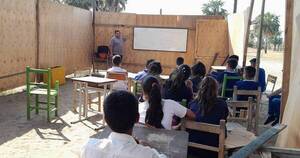 La Nación / Improvisan aula con terciada para dar clases en Chaco’i