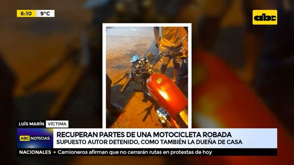 Recuperan partes de una motocicleta robada - ABC Noticias - ABC Color