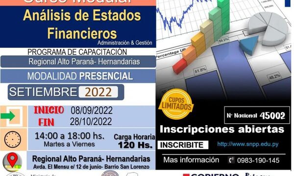 Cursos de formación laboral del SNNP arrancan en septiembre