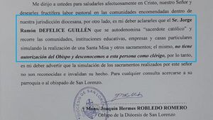 Obispo de San Lorenzo advierte sobre "pa'i mau"