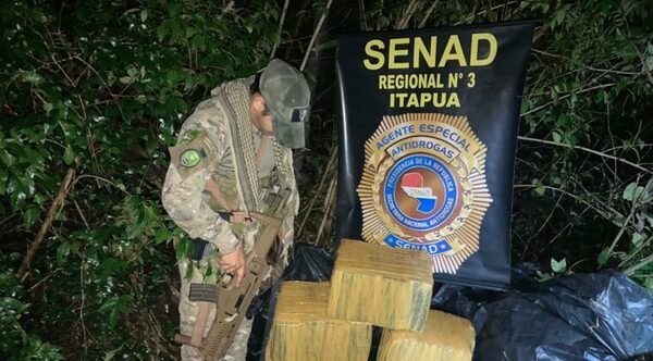 Senad detecta droga en ribera del río Paraná