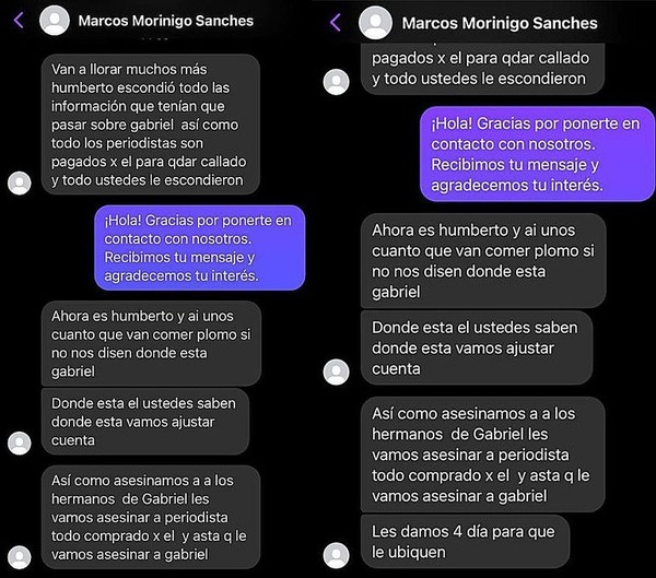 Nueva amenaza en PJC: "unos cuantos más van a comer plomo si no dicen dónde está Gabriel” - ADN Digital