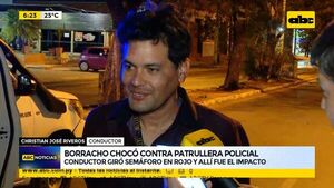 Borracho chocó contra patrullera policial - ABC Noticias - ABC Color