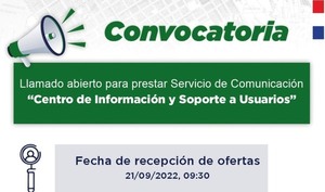 Se encuentra abierto el llamado para la prestación de Servicio de Comunicación