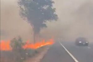 Reportan un gran incendio en ruta Luque-San Bernardino - Ancho Perfil - ABC Color