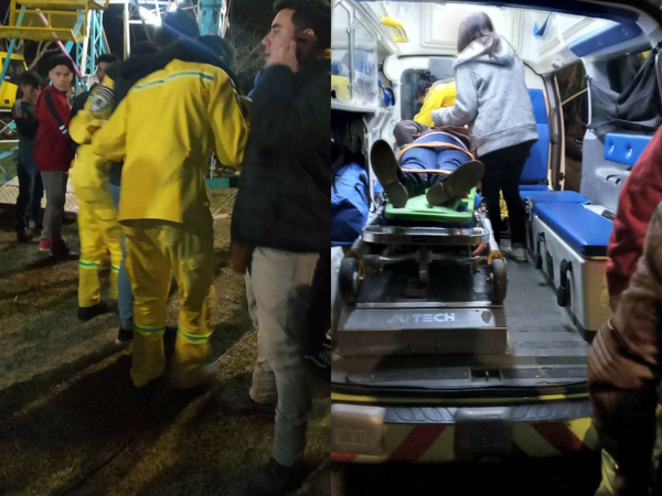 Tres personas heridas tras desprenderse el asiento de una rueda gigante en Ayolas