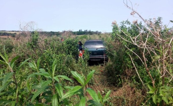 Piratas del asfalto abandonaron camioneta en un yuyal